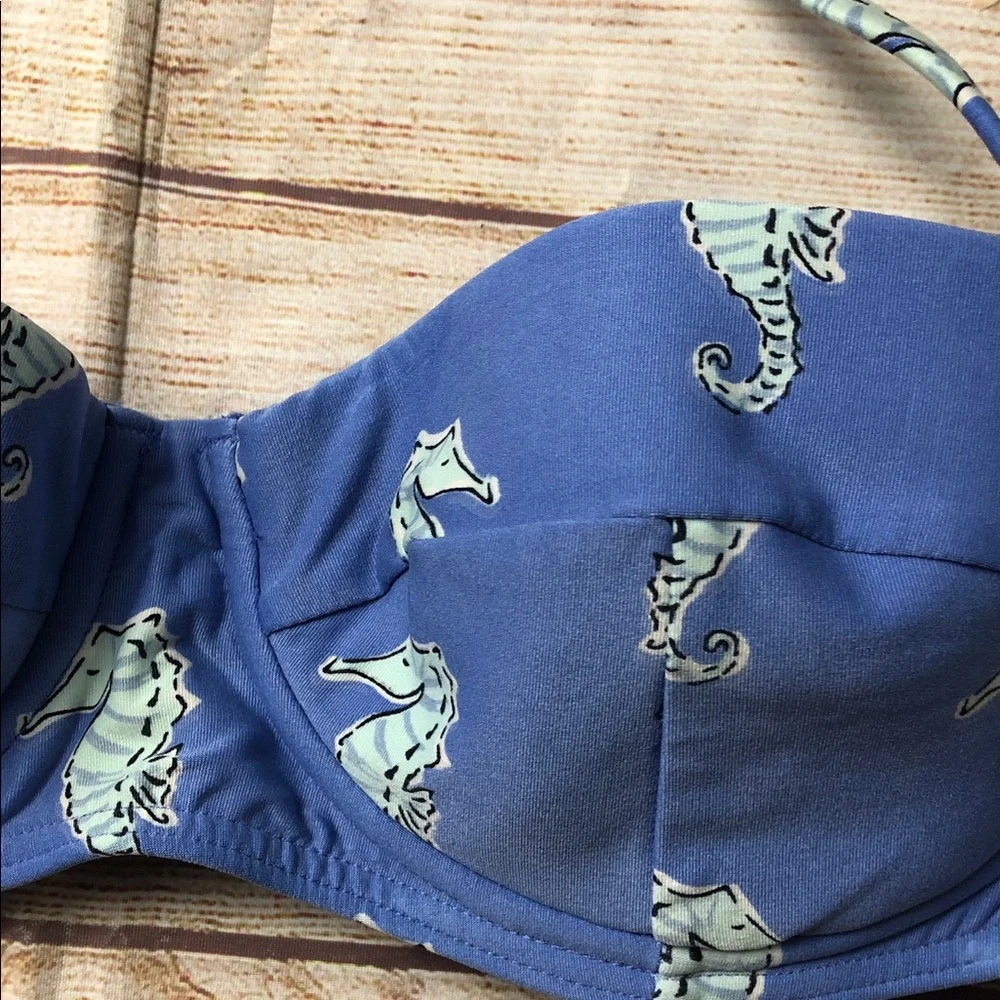 Kate‎ Spade Blue Seahorse Bikini Top